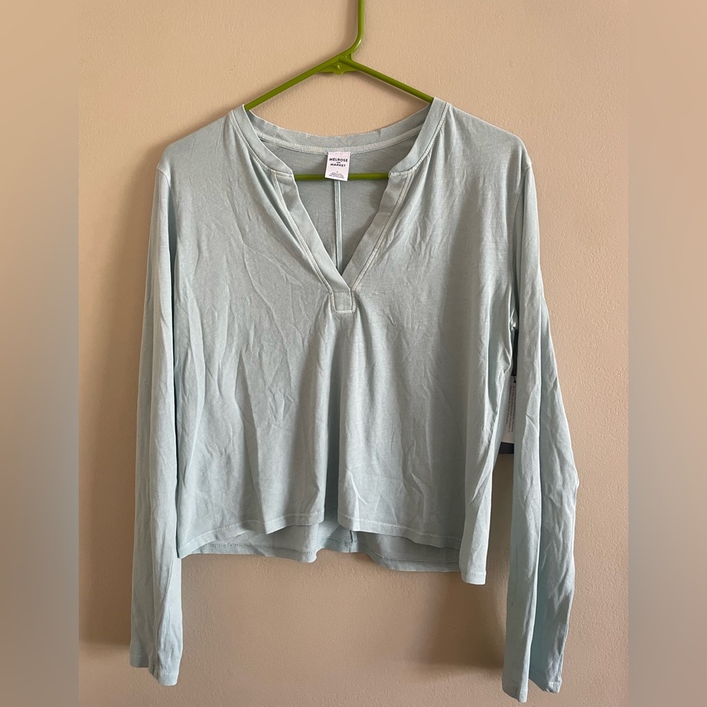 Melrose and Market Blue Long Sleeve Top